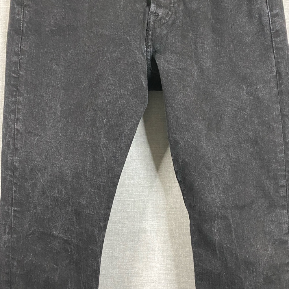 Men’s Levi’s Black Button Fly 501 Straight Leg Denim Jeans Size 32/34 - Picture 4 of 8